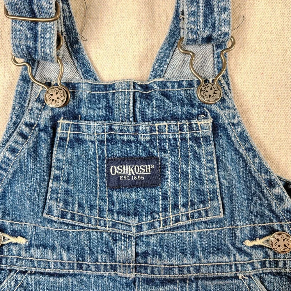 OshKosh B'gosh Baby Boys Denim Shortalls Blue Carpenter Overalls 0-3 Months